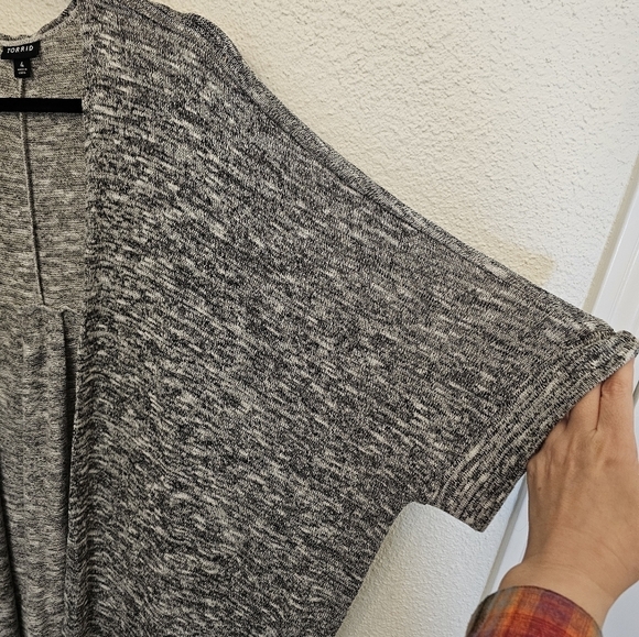 Torrid 4X Rayon Blend Stretchy Open Front Cardigan Grey - Picture 6 of 9